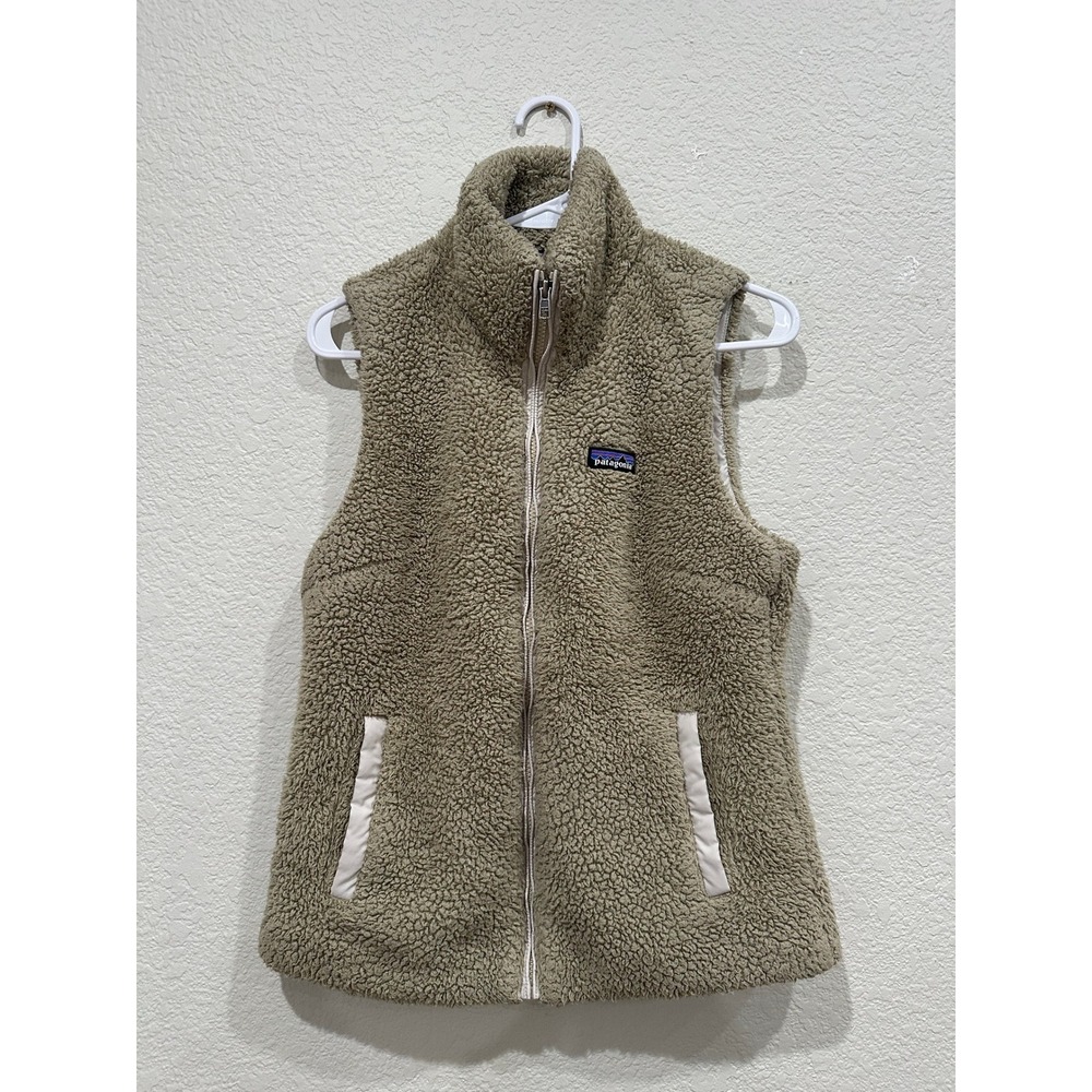 Patagonia Womens Los Gatos Fleece Vest Tan Pelican Full Zip Small 25216